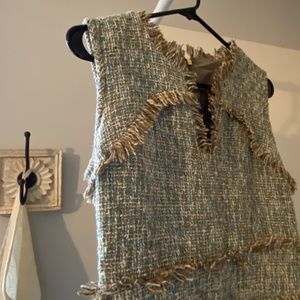 Tory Burch Chanel Style Classic Woven Fringe Dress Size 4